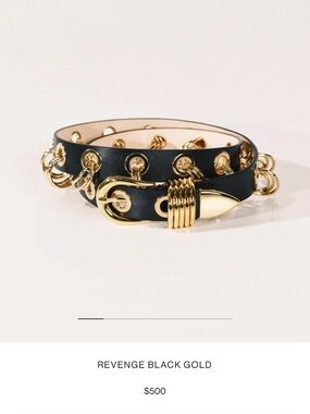 Dehanche REVENGE BLACK GOLD belt gold silver rings